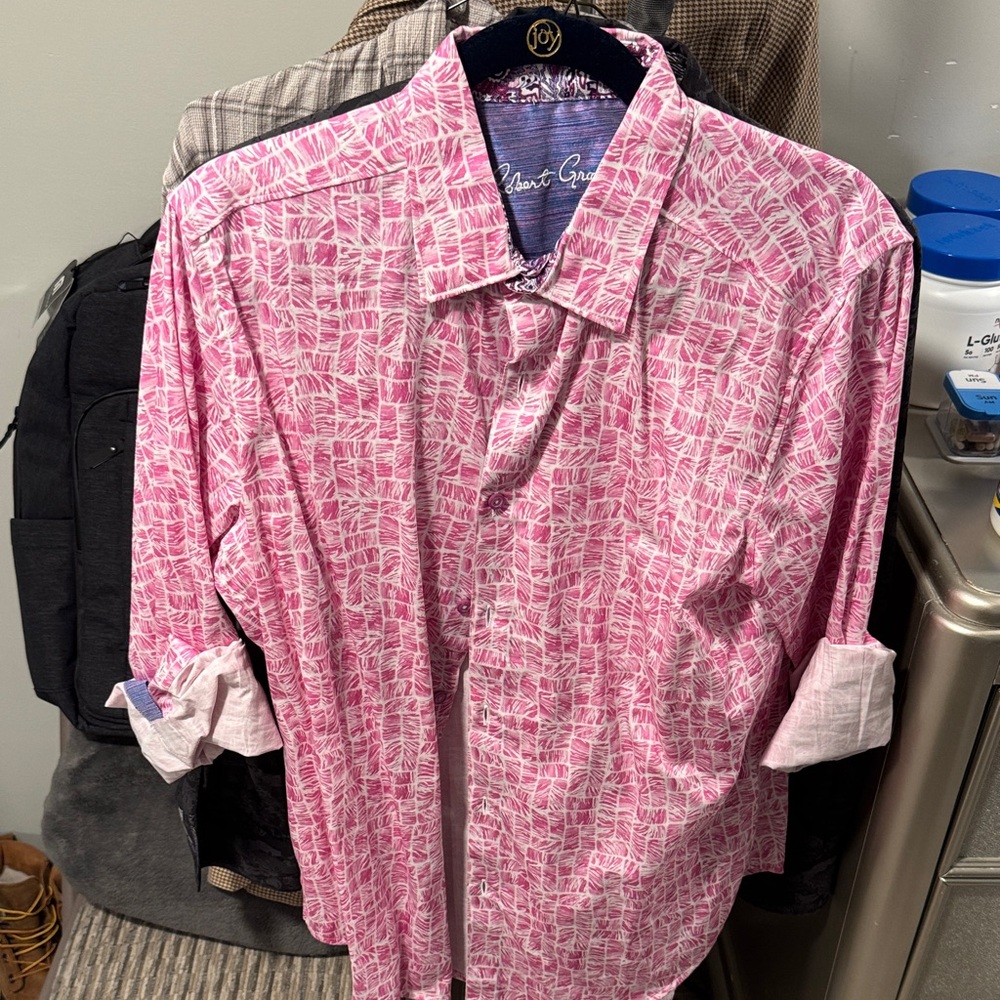 Robert Graham Pink Geometric Men's Shirt
